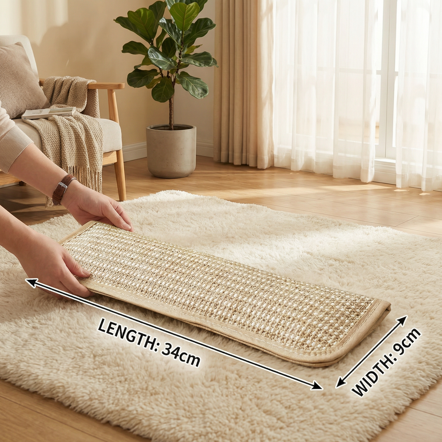 Natural catnip toy Scratching pad made from hemp rope for claw and dental care