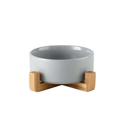 Premium Wood Ceramic Feeding Bowl