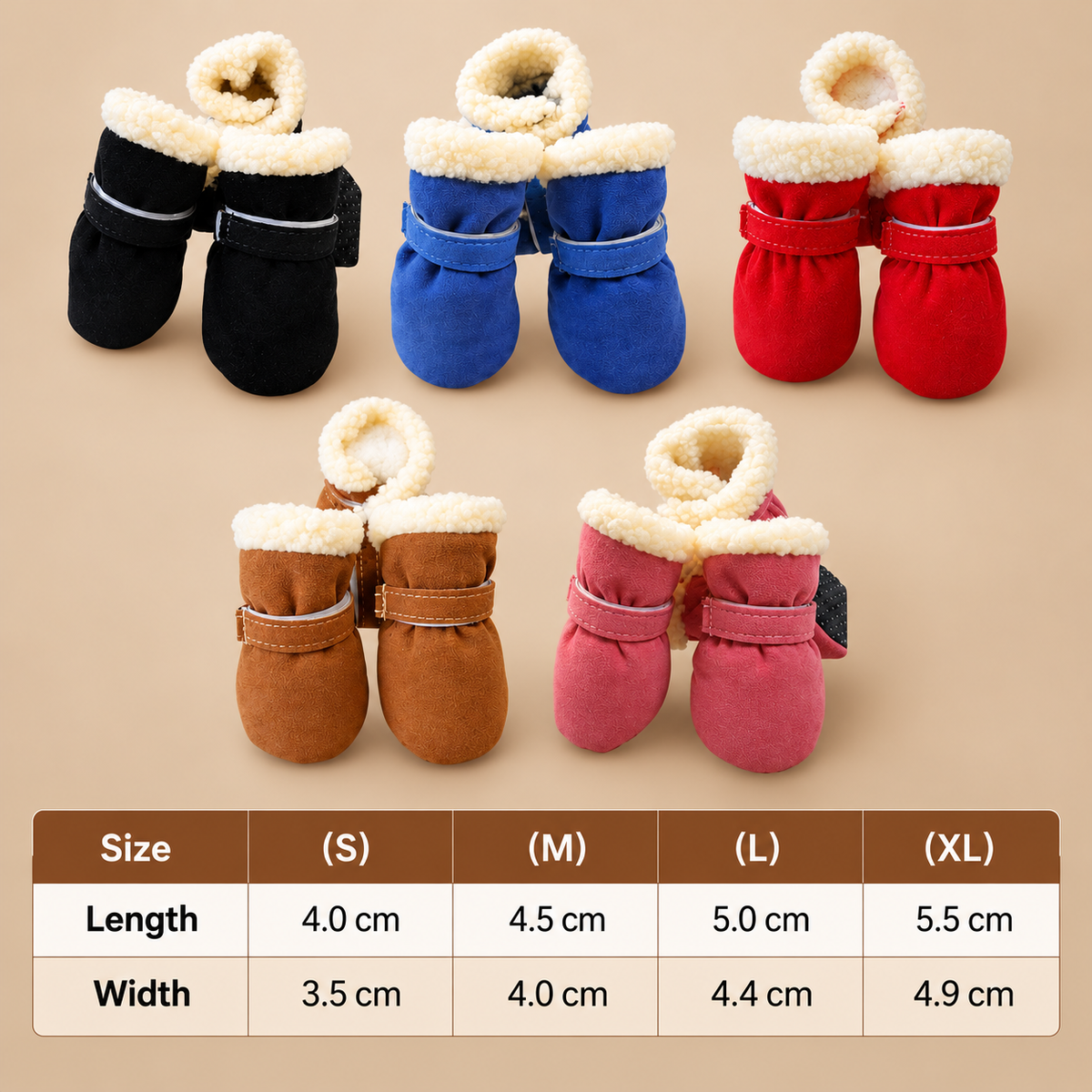 Soft Velvet Puppy Booties – Warm Non-Slip Paw Covers