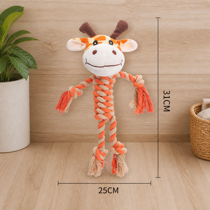 Durable Dog Toy With Plush Head