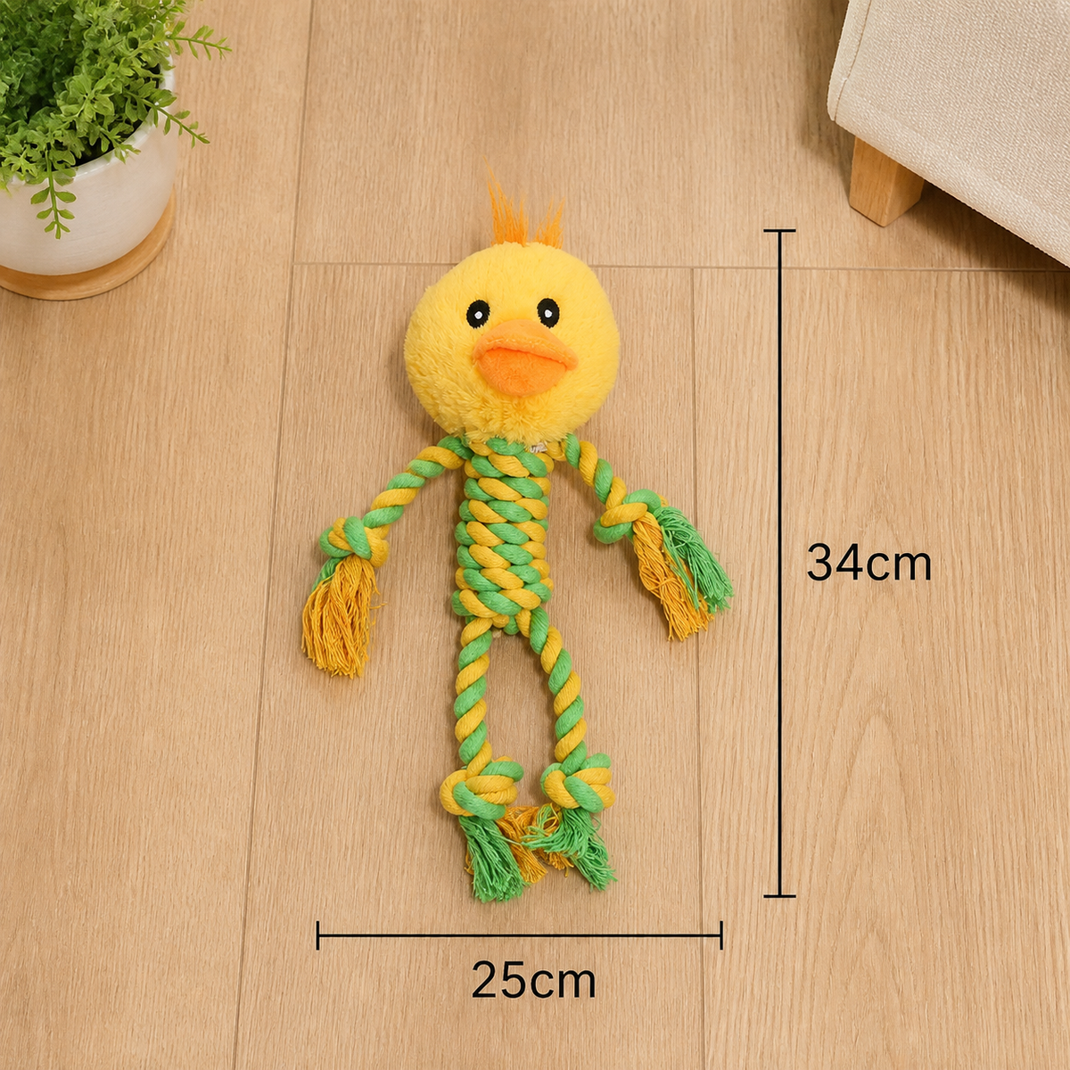 Durable Dog Toy With Plush Head