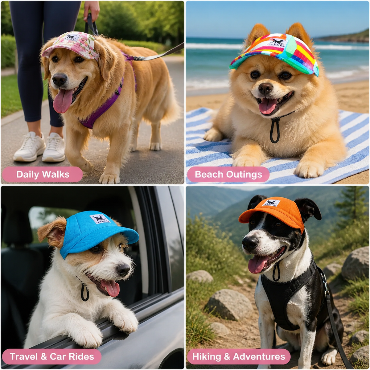 PawShade Pet Cap – Round Brim Style