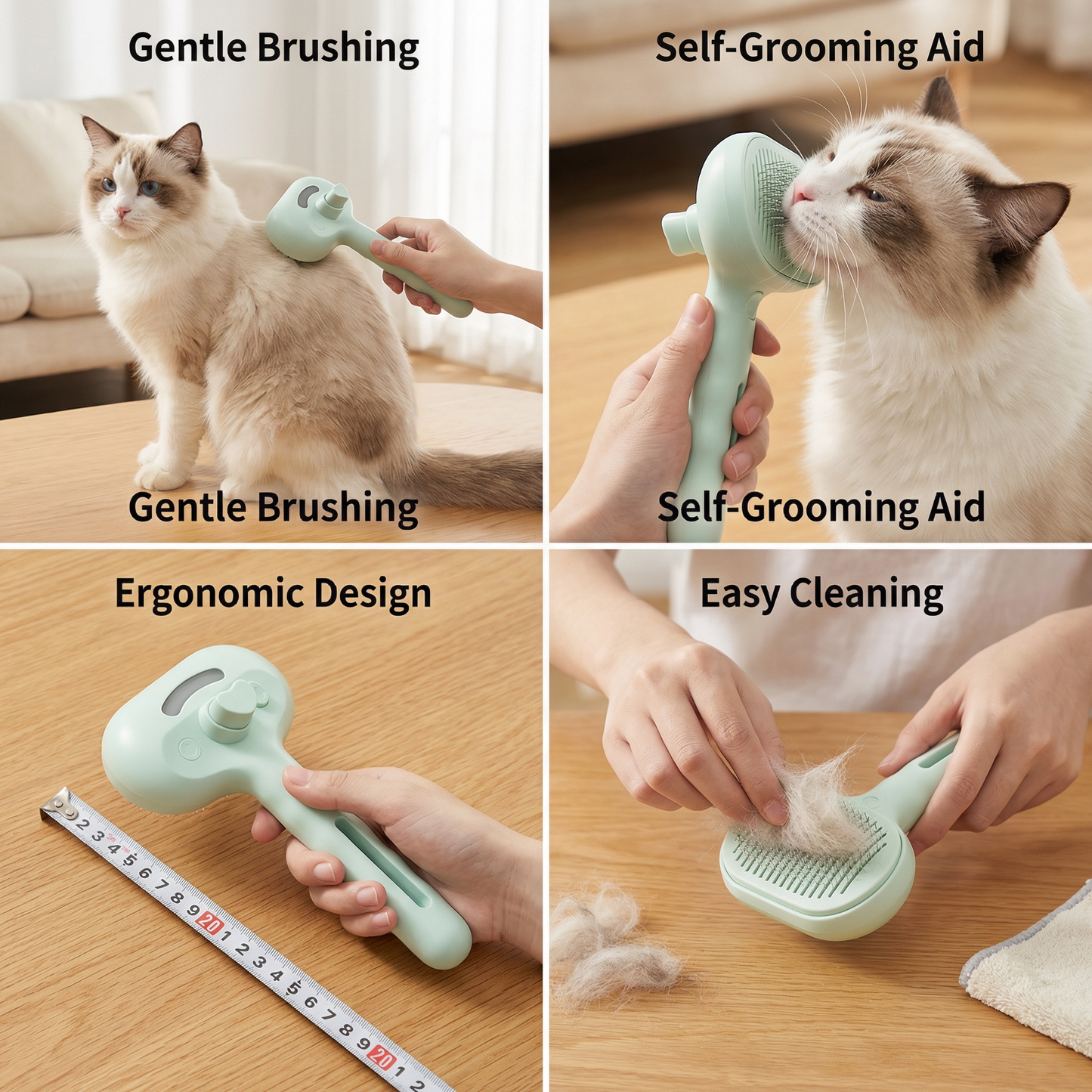 Premium pet brush with steam function