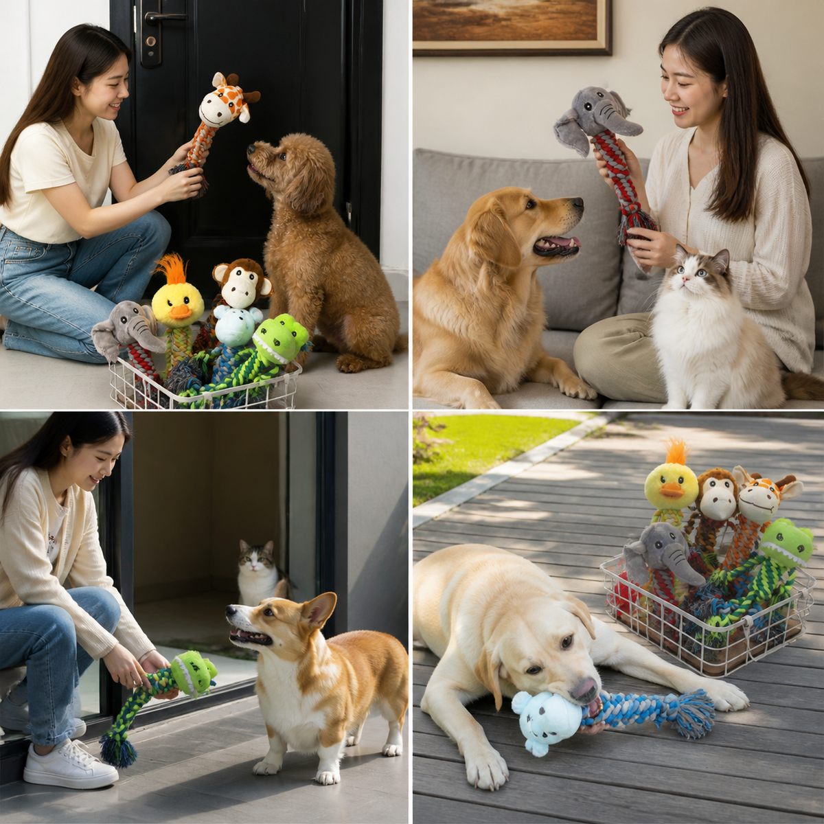 Durable Dog Toy With Plush Head