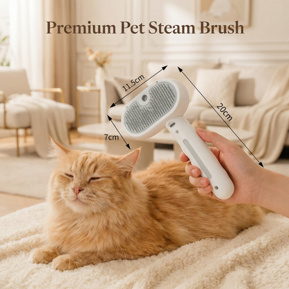 Premium pet brush with steam function