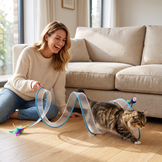S-Shaped Cat Tunnel Toy – Interactive Foldable Play Tunnel