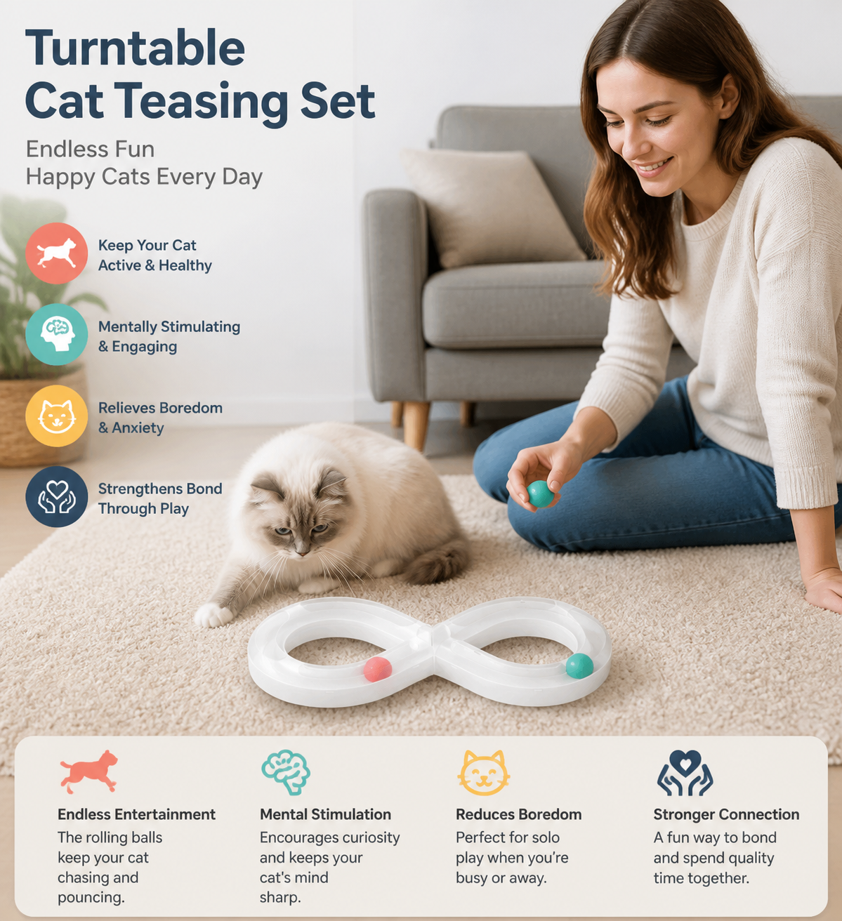 Turntable Cat Teasing Set