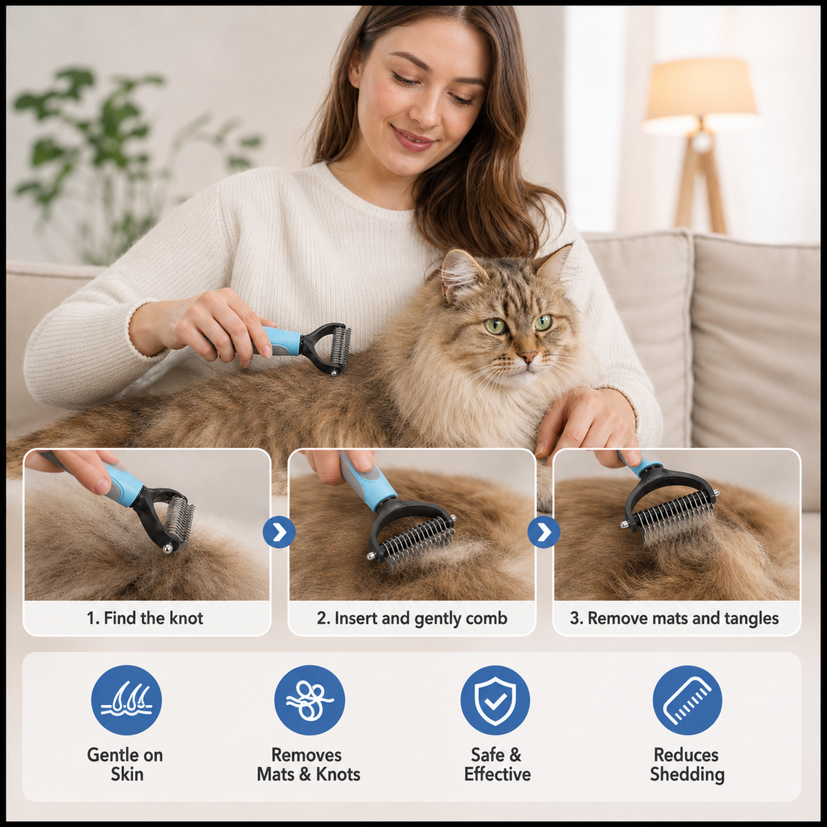 FurCare Pro 2-in-1 Comb – Knot Remover