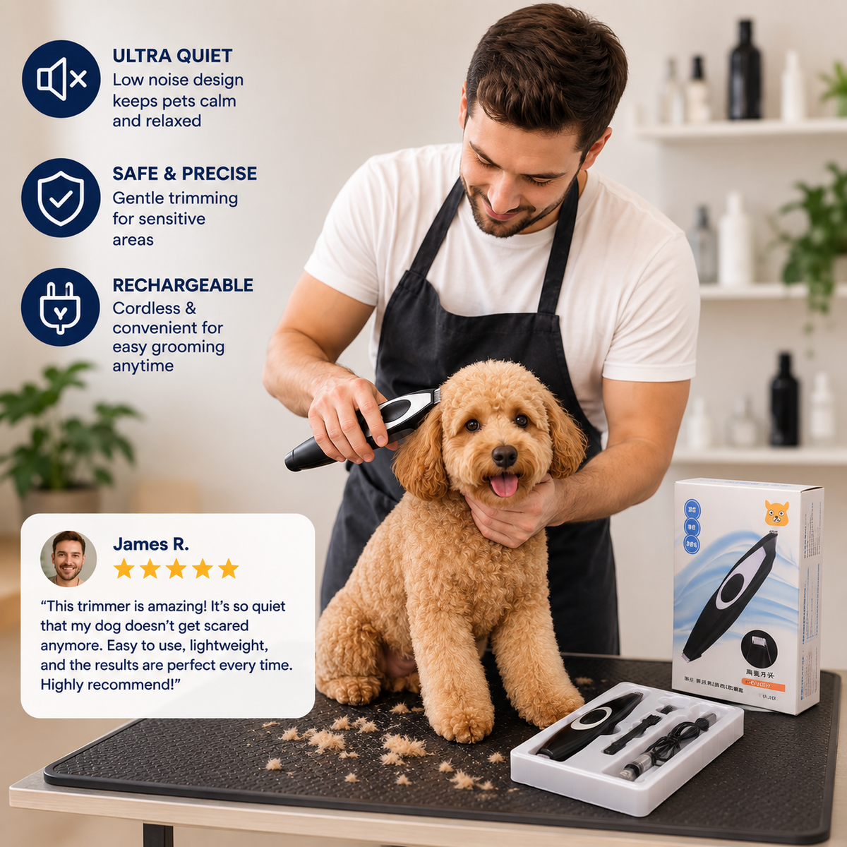 Quiet Precision Trimmer for Pets