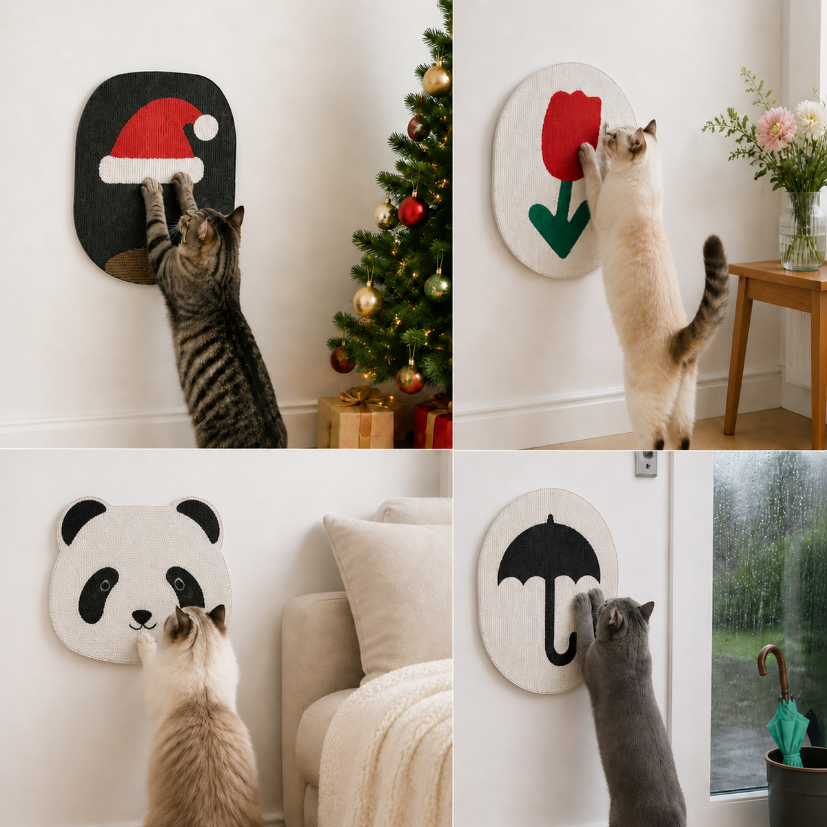 Cat wall scratching board