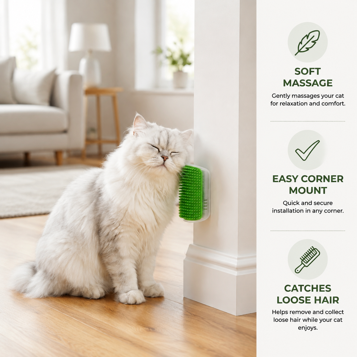 Self-Grooming Cat Corner Brush – FurRelaxer