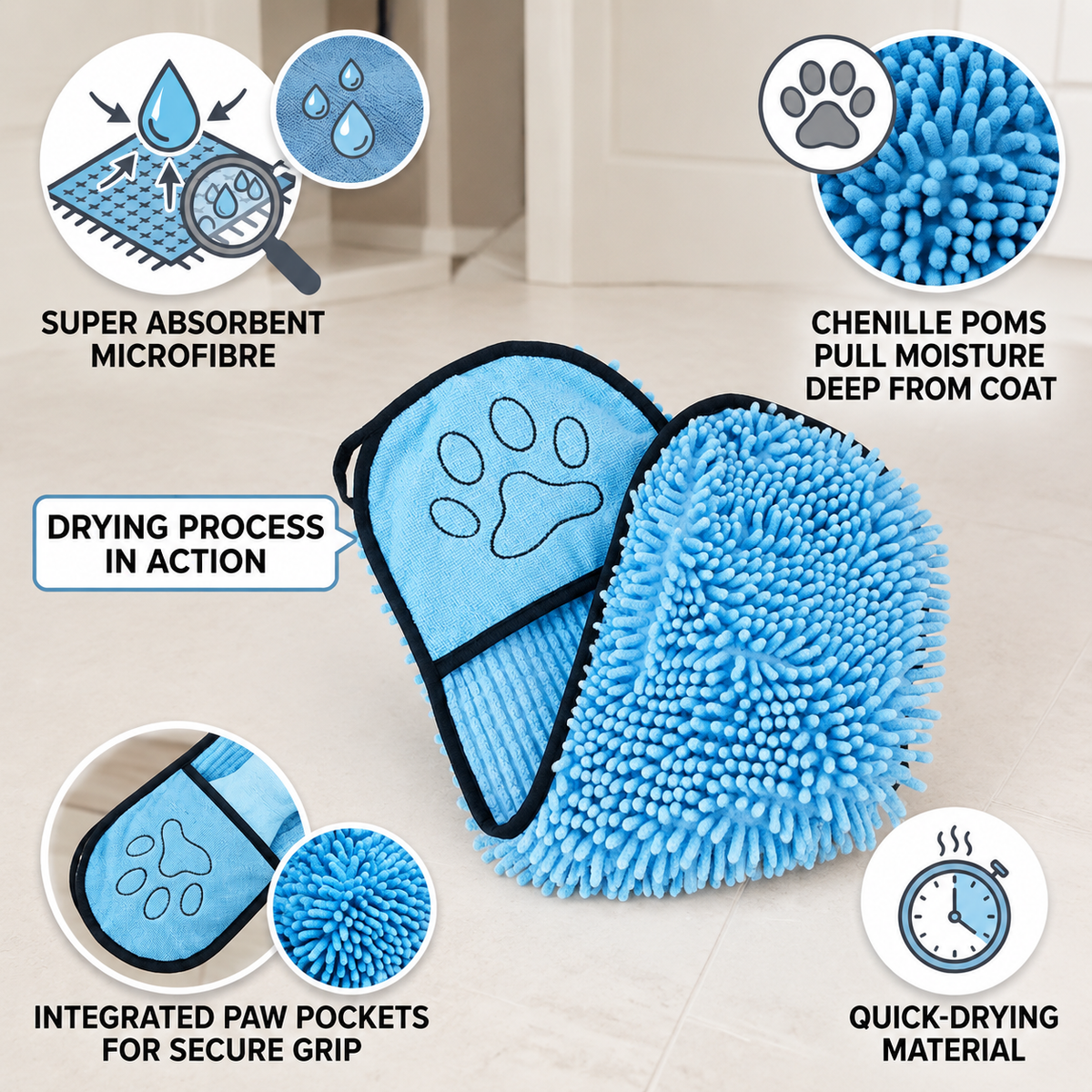 Quick-drying Microfibre Towel For Dogs