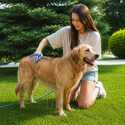 PetClean Glove with Integrated Brush and Hose Attachment