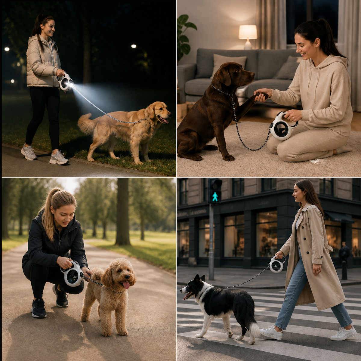 5in1 Reflective Dog Leash with Integrated Flashlight