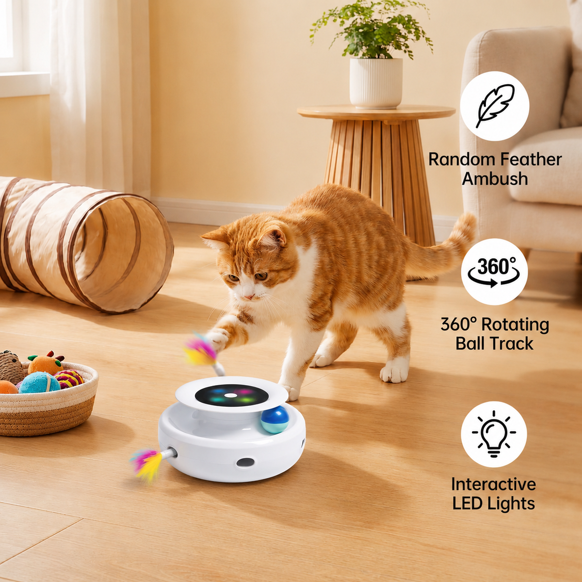SmartFeather – The Ultimate 2-in-1 Automatic Cat Toy!