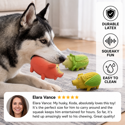 Durable Squeaky Latex Farm Animal Dog Toy