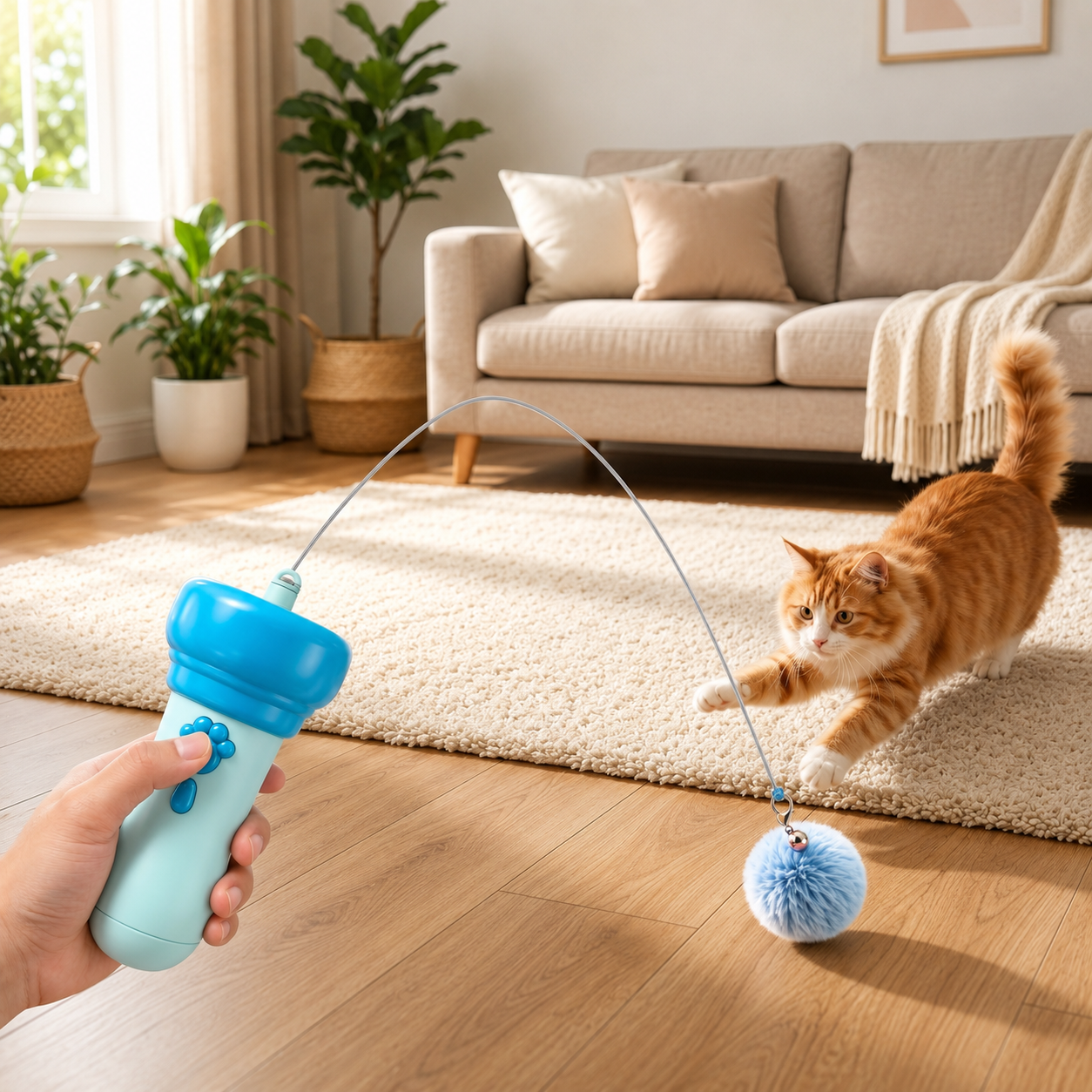 Interactive Pom-Pom Launcher Tod for Cats