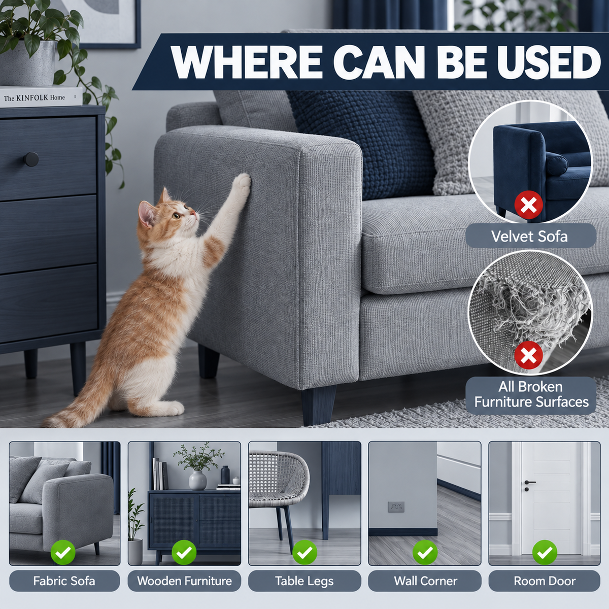 Heavy-Duty Cat Scratch Furniture Protector