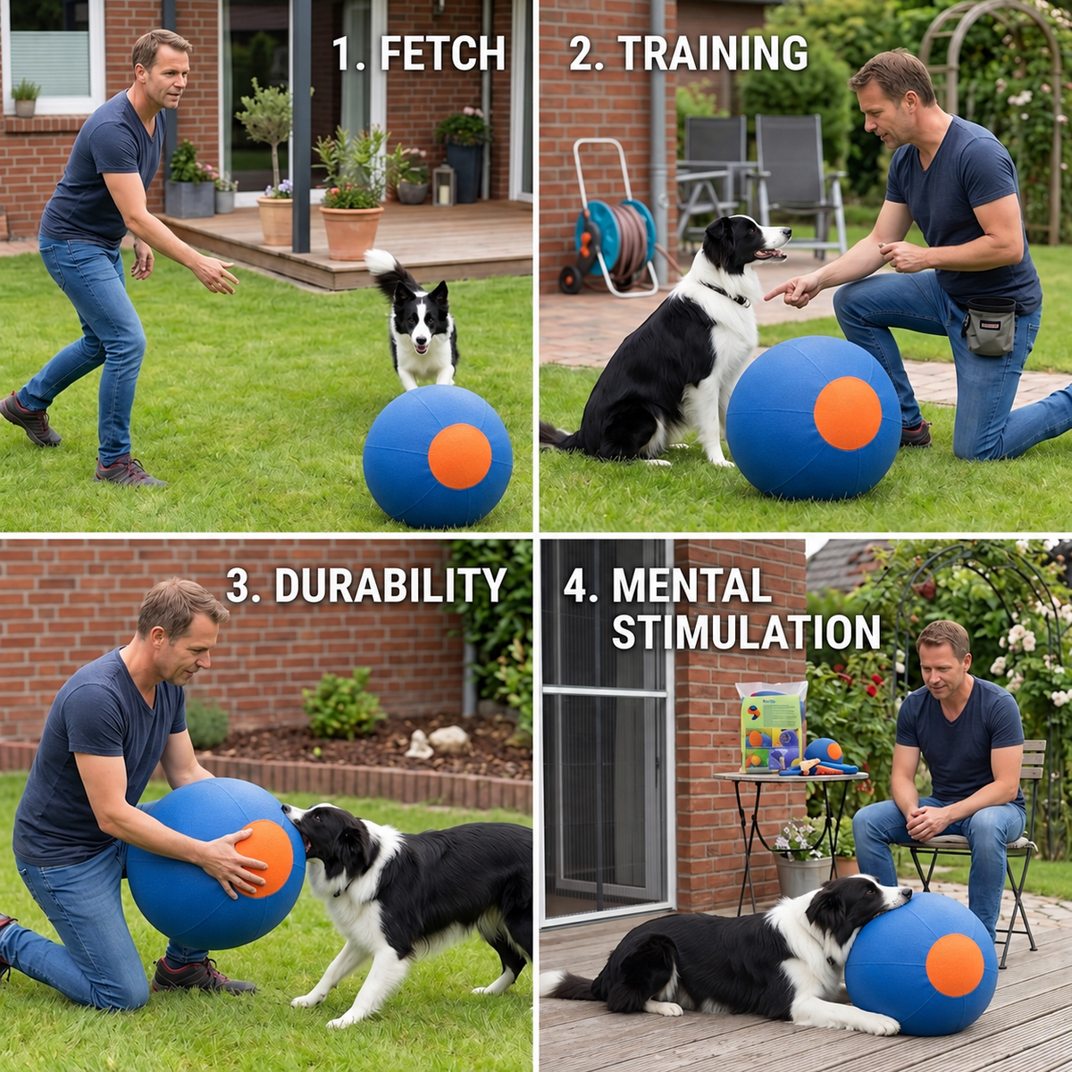 Inflatable Bite Resistant Herding Ball for Dogs – Durable Interactive Push & Chase Toy