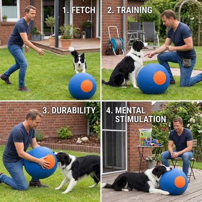 Inflatable Bite Resistant Herding Ball for Dogs – Durable Interactive Push & Chase Toy