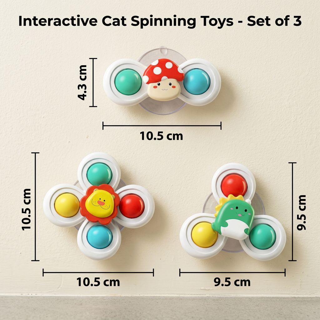 Interactive Cat Spinning Toys - Set of 3