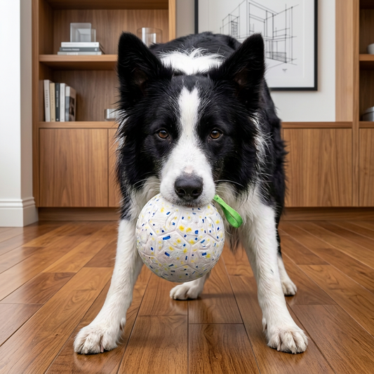 Indestructible Squeaky Dog Ball – Bite-Resistant Interactive Tug & Fetch Toy