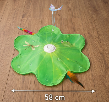 3-in-1 Interactive Butterfly Cat Toy – Play Mat with Butterfly & Feather Teasers