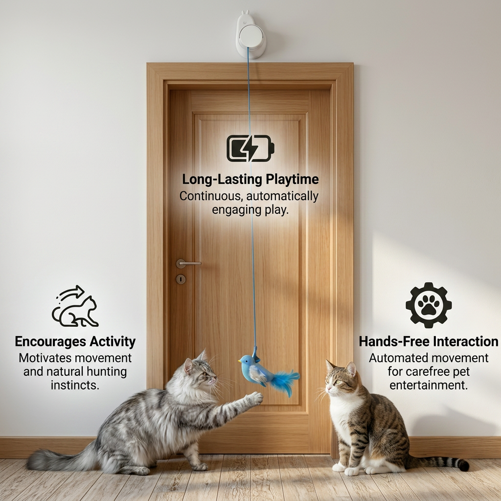 Automatic Flying Bird Cat Toy – Rechargeable Interactive Hanging Teaser