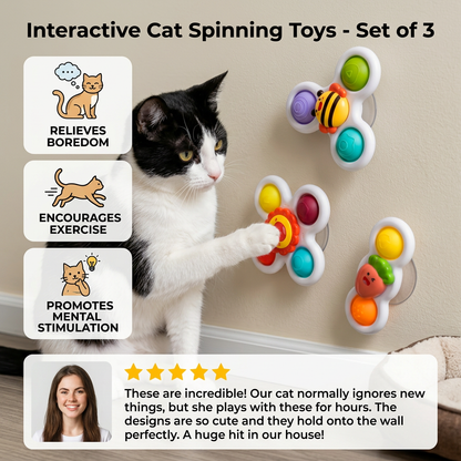 Interactive Cat Spinning Toys - Set of 3