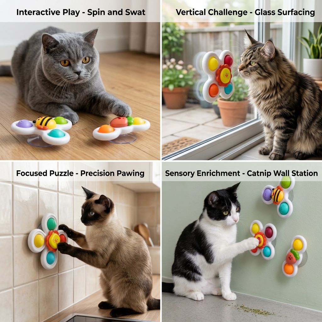 Interactive Cat Spinning Toys - Set of 3
