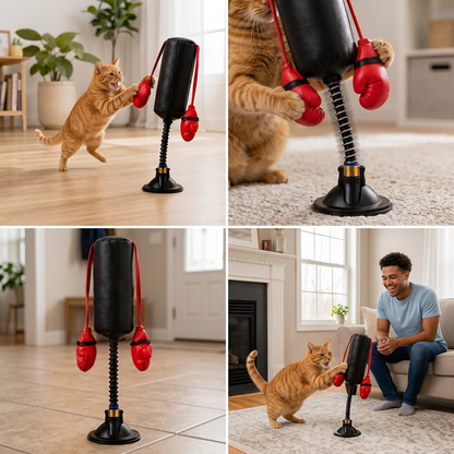 Durable Interactive Cat Boxing Toy with Punching Bag
