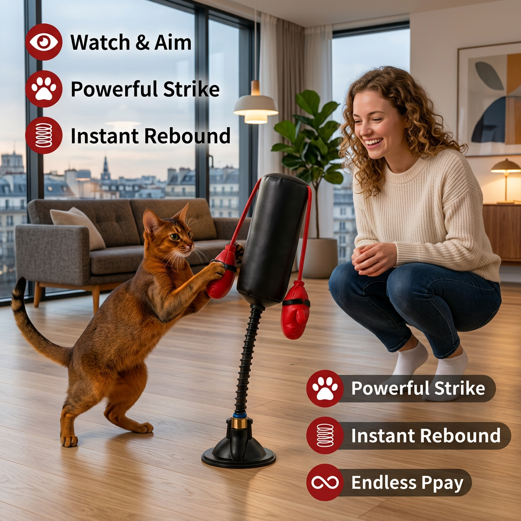 Durable Interactive Cat Boxing Toy with Punching Bag