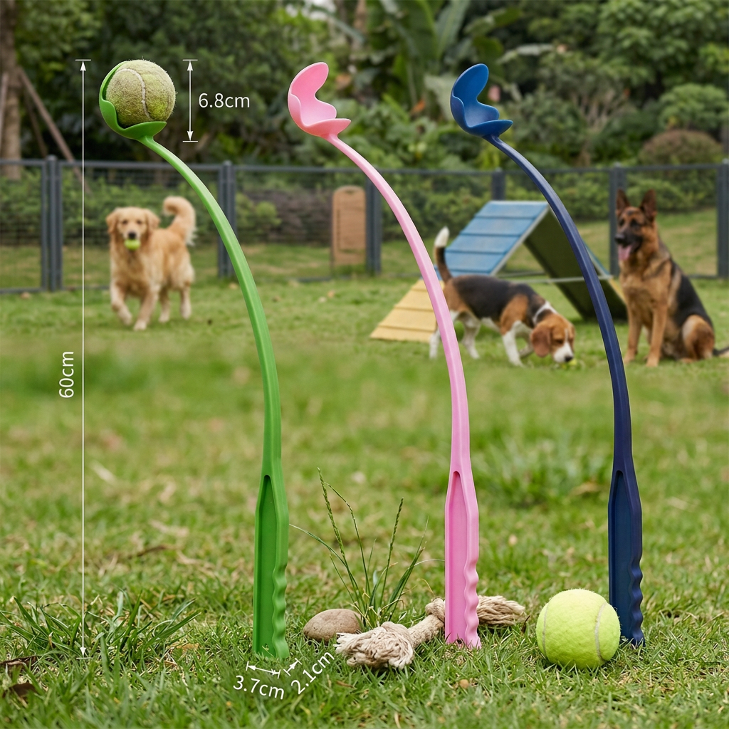 Interactive Tennis Ball Launcher for Dogs – Long-Handle Fetch Thrower