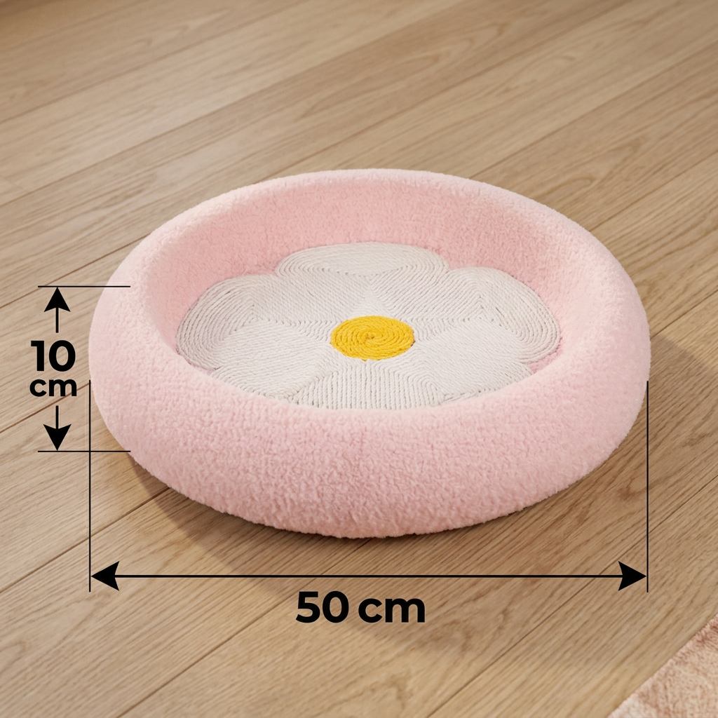 Flower Cat Scratcher Bed – Cozy 2-in-1 Scratching Lounge