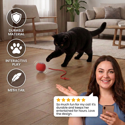 Upgraded Smart Rolling Cat Ball – Durable Interactive Toy with Mesh Tail