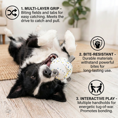 Eco-Friendly Indestructible Dog Ball – Bite Resistant Interactive Tug & Fetch Toy