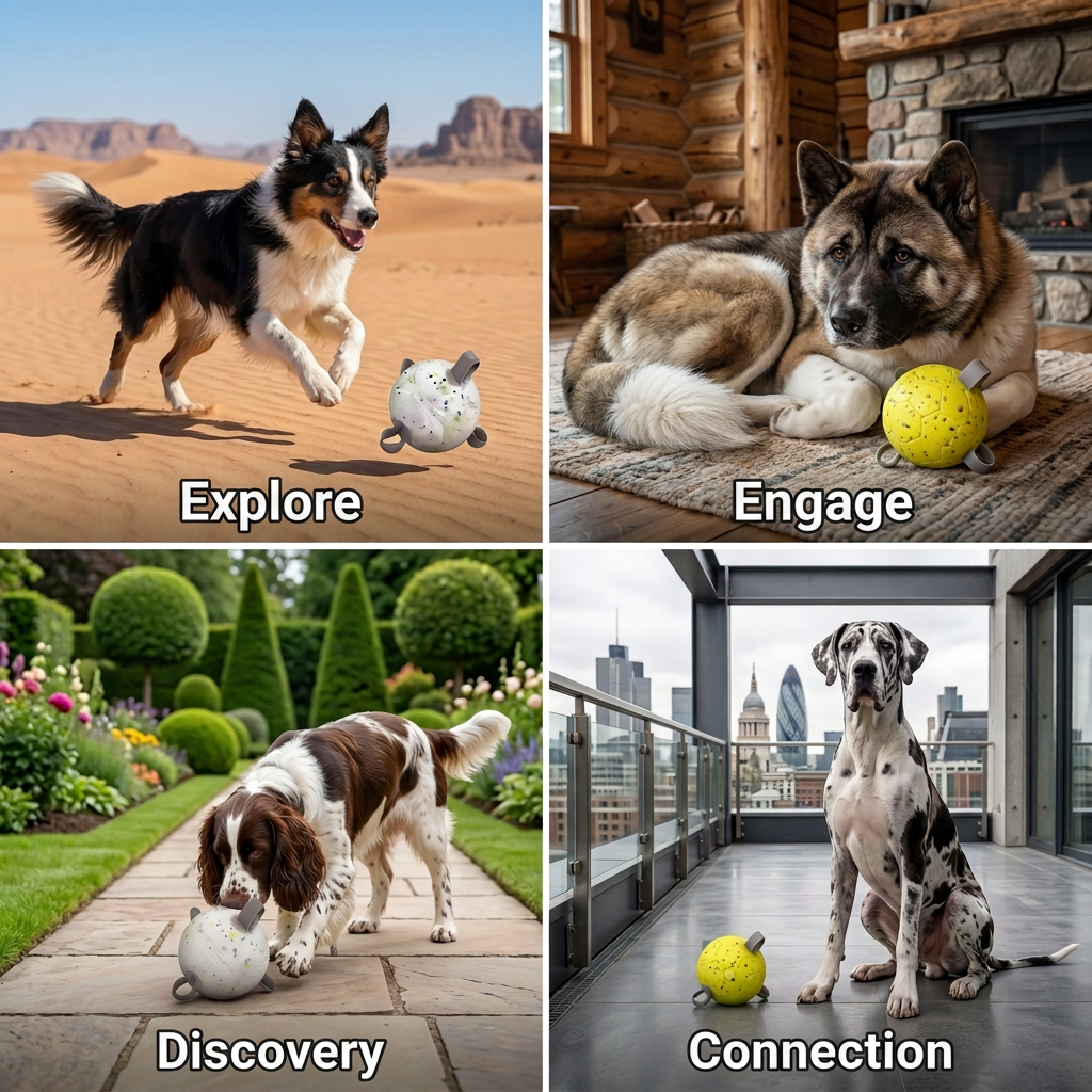 Eco-Friendly Indestructible Dog Ball – Bite Resistant Interactive Tug & Fetch Toy