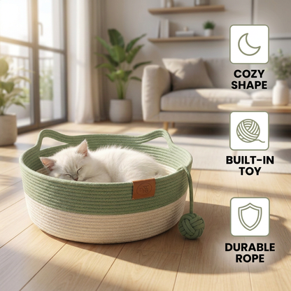 Handwoven Cotton Rope Cat Bed – DreamNest