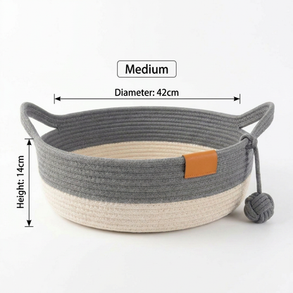 Handwoven Cotton Rope Cat Bed – DreamNest
