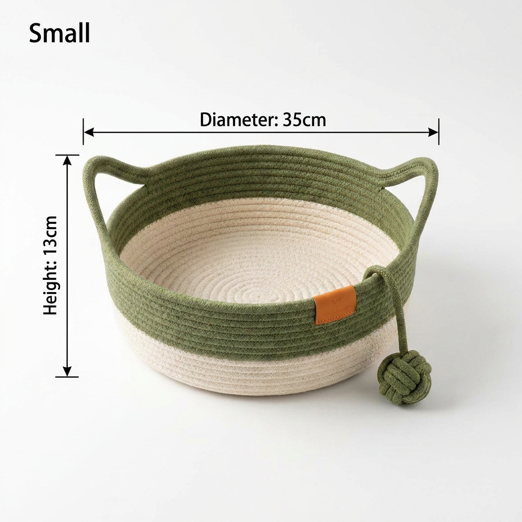 Handwoven Cotton Rope Cat Bed – DreamNest