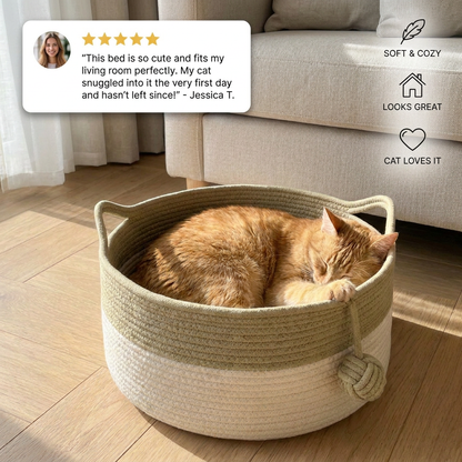 Handwoven Cotton Rope Cat Bed – DreamNest