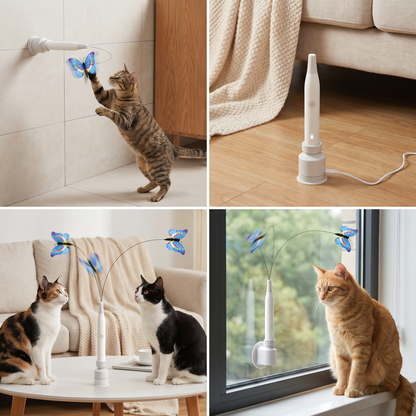 Interactive Spinning Butterfly Cat Toy – Rechargeable Motion Teaser Wand