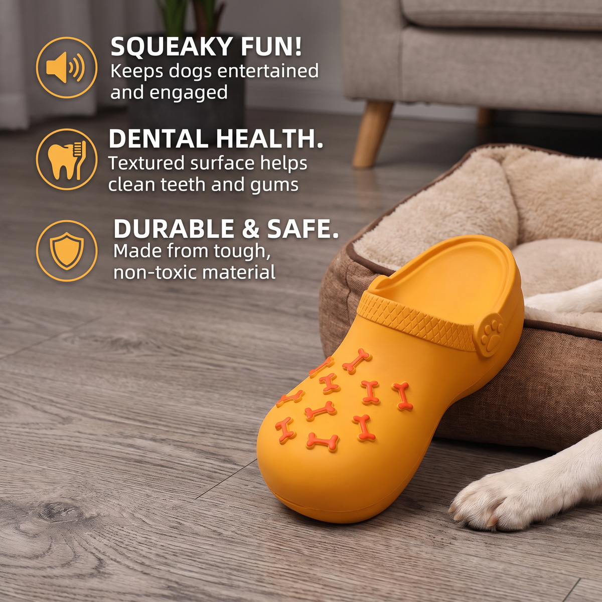 Interactive Squeaky Slipper Dog Chew Toy