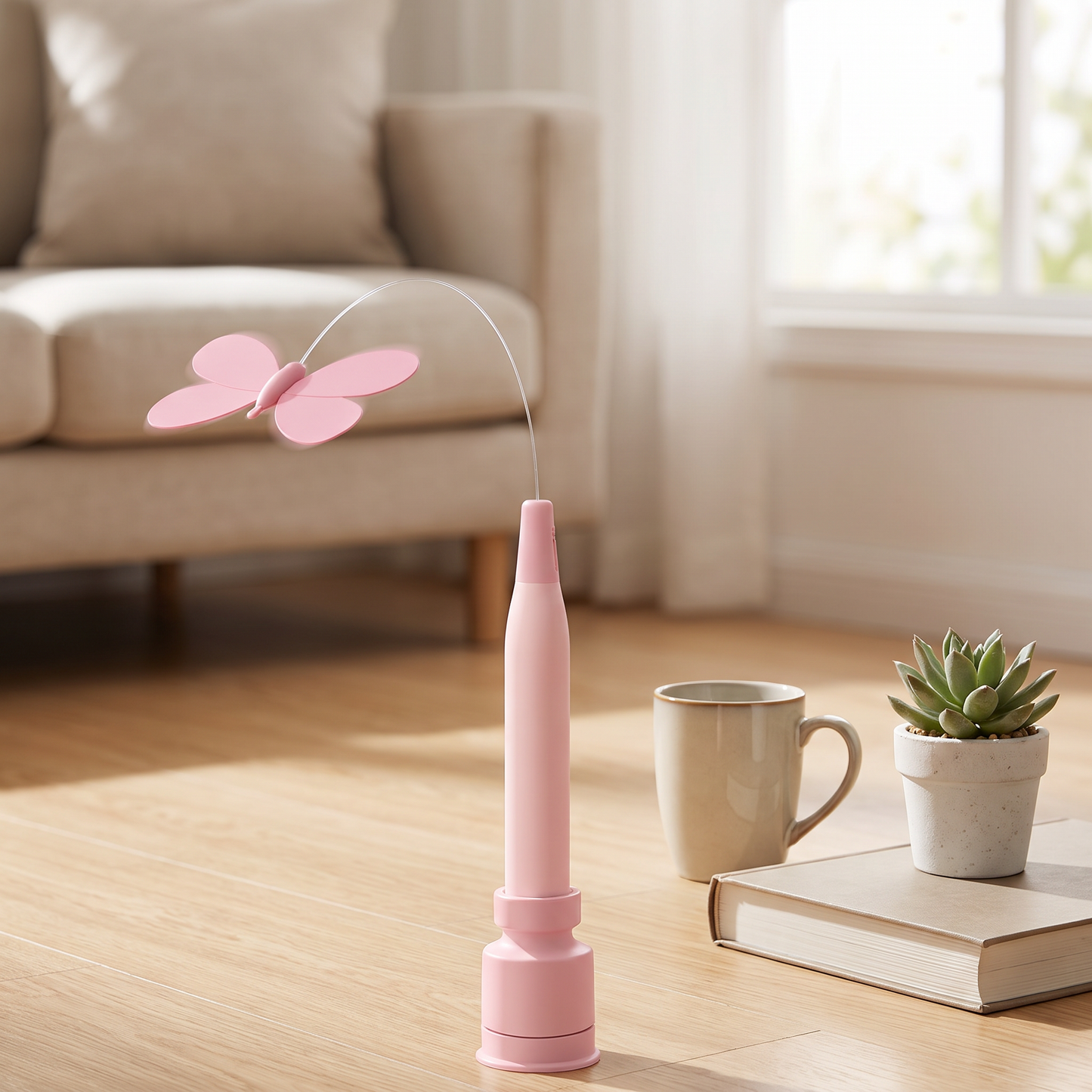 Interactive Spinning Butterfly Cat Toy – Rechargeable Motion Teaser Wand