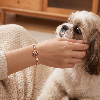 Personalized Paw Photo Projection Keepsake Bracelet