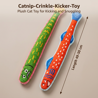 Catnip Crinkle Kicker Toy – Plush Cat Kick & Cuddle Toy