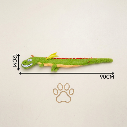 Durable Plush Dragon Dog Toy – Squeaky Crinkle Tug Toy