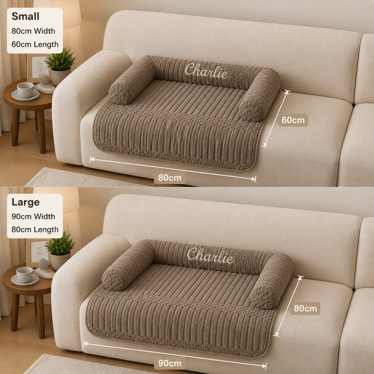 Personalized Fluffy Dog Sofa Bed & Protective Couch Cover