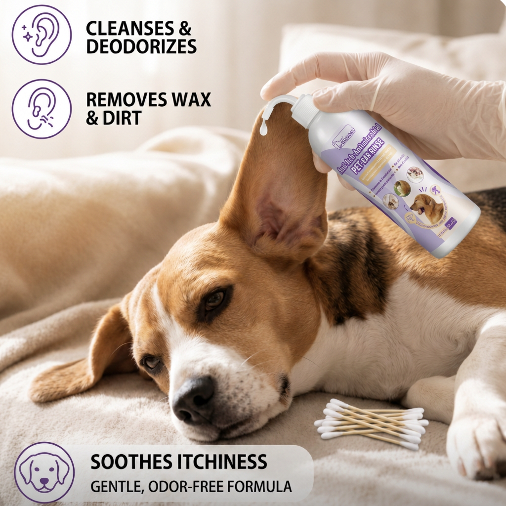 Gentle Pet Ear Cleaner – Odor-Free Formula for Dogs & Cats