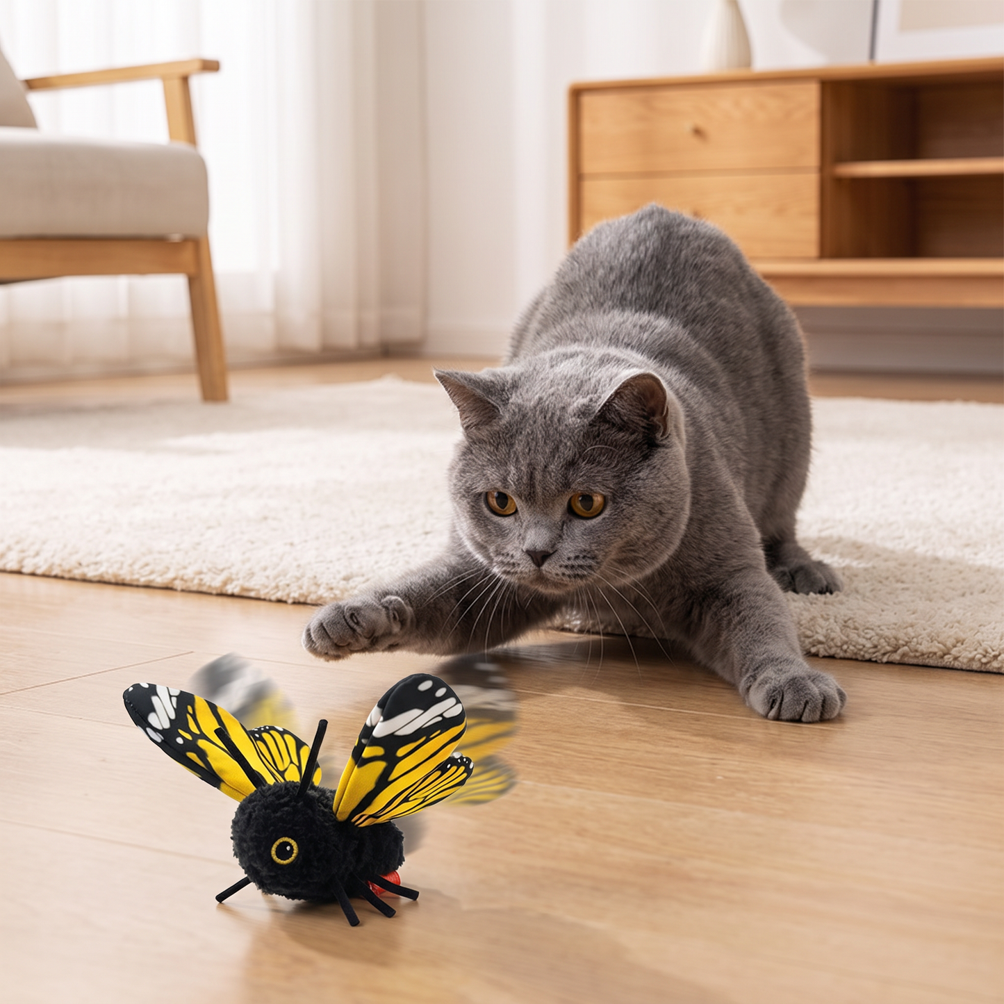 Interactive Flutter Butterfly Cat Toy – Automatic Flying Teaser